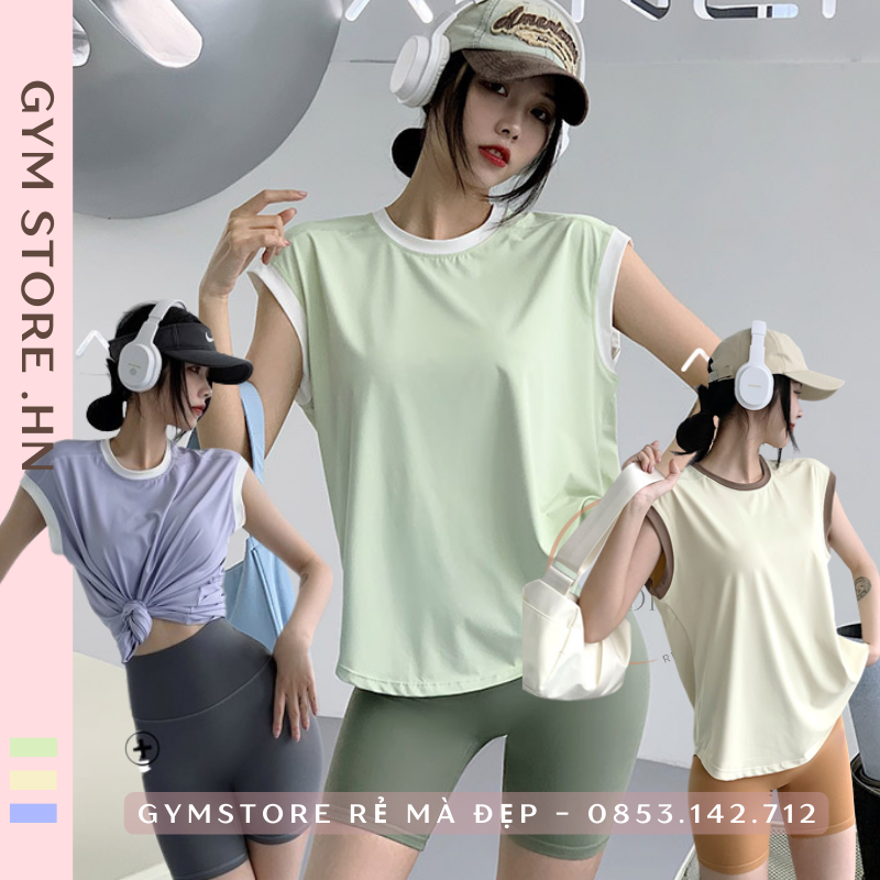 Áo Tập Gym Yoga Chạy Bộ Nữ Áo Ba Lỗ Dáng Rộng Thun Cotton Cực Mềm Co Giãn Tốt Thoáng Mát Thoải Mái Vận Động 009