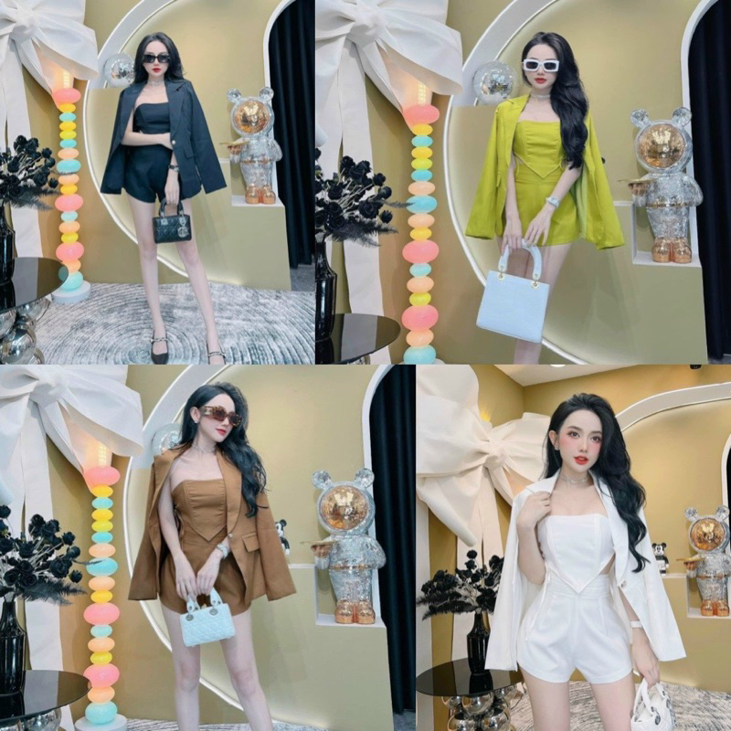 (SHOP NÀNG BÉO BIGSIZE 50KG ĐẾN 90KG ) set vest 3 món quần 2 lưng