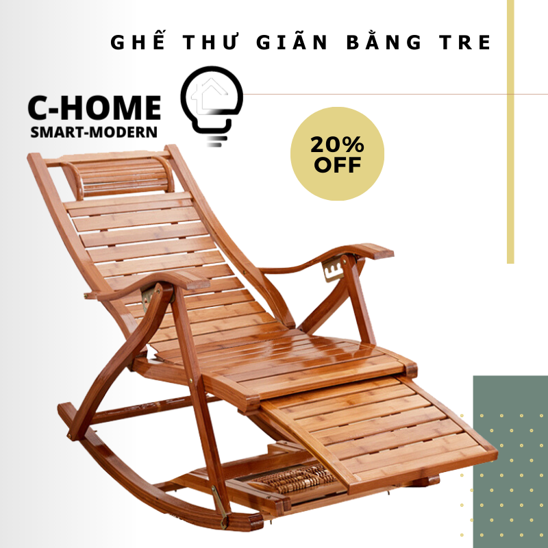 ( Hàng thủ công-kèm đệm )Ghế thư giãn đa năng shop C-HOME, ghế sofa lười bập bênh gấp gọn tưạ lưng,có gác chân massage