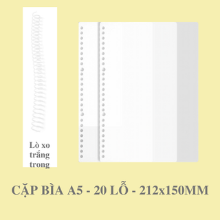 Combo Cặp Bìa Sổ Lò Xo A5 B5 A4 - Gáy lò xo nhựa dẻo có thể cắt dài ngắn theo nhu cầu