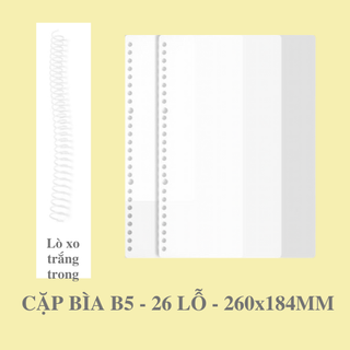 Combo Cặp Bìa Sổ Lò Xo A5 B5 A4 - Gáy lò xo nhựa dẻo có thể cắt dài ngắn theo nhu cầu