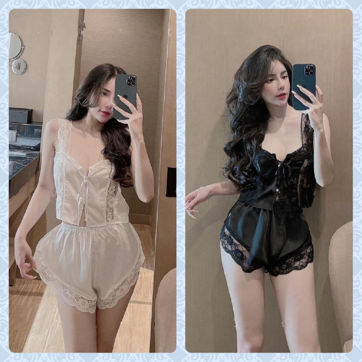 Đùi dây ren sexy nút xinh xắn quần đùi hai dây phối ren gợi cảm, giá sỉ