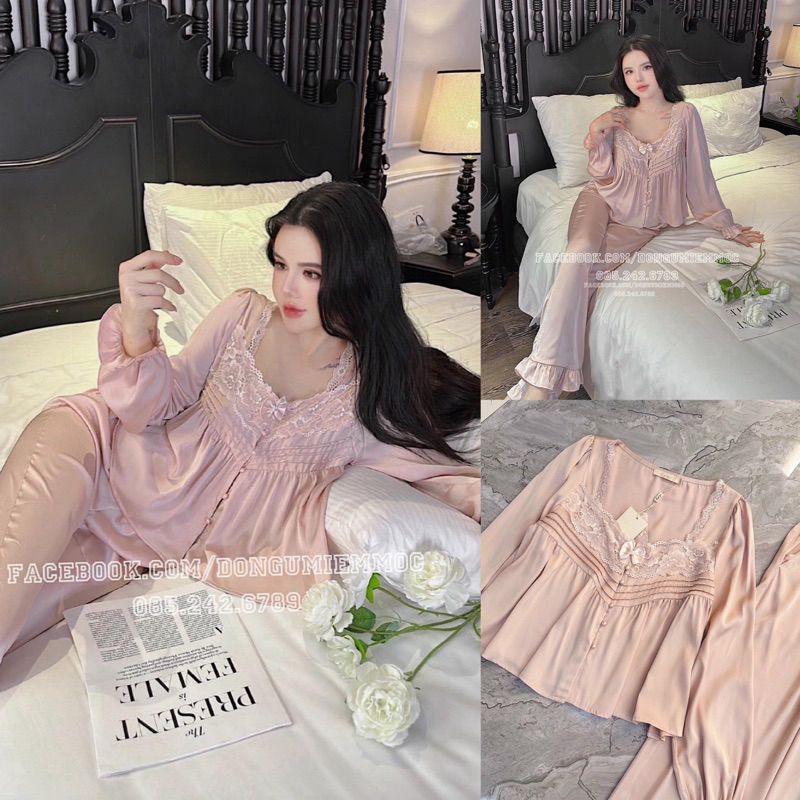 BỘ LỤA DÀI LYLY PHỐI REN XINH
