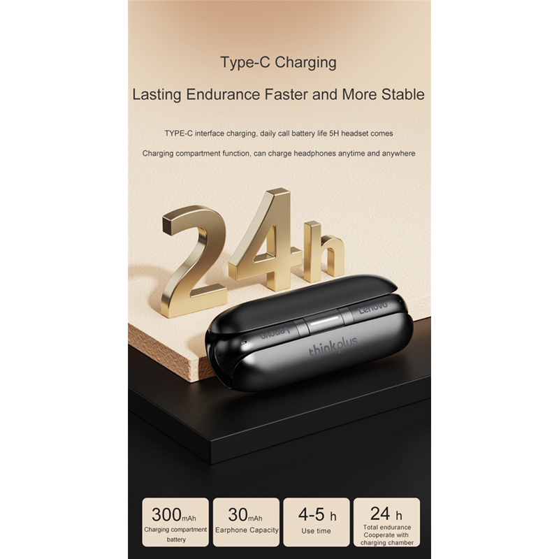 Tai nghe Bluetooth Lenovo TW60,tai nghe không dây ,công nghệ chống nước IPX5 đỉnh cao