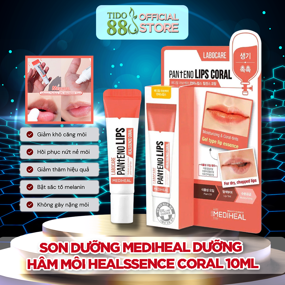 Son dưỡng Mediheal dưỡng thâm môi Healssence Coral 10ml NPP Tido88