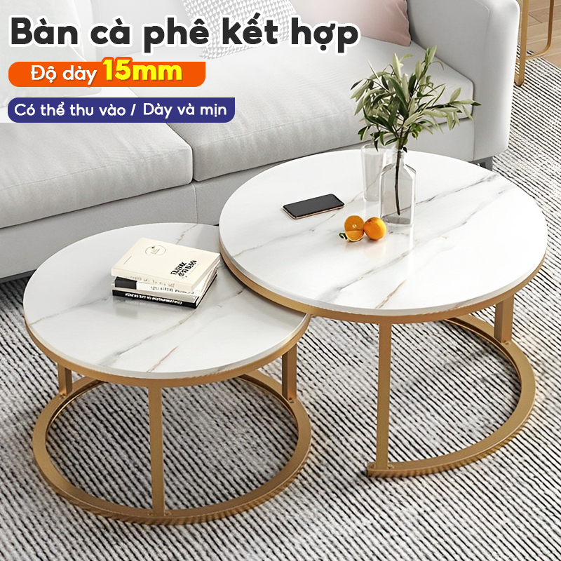 Bàn Trà Tròn Đôi , Bàn Trà Đôi Sofa, Bàn Trà Tròn Đẹp - Bền - Thông Minh, Bàn Trà Phòng Khách Mặt Gỗ Giá Tốt, Bàn Trà Ca