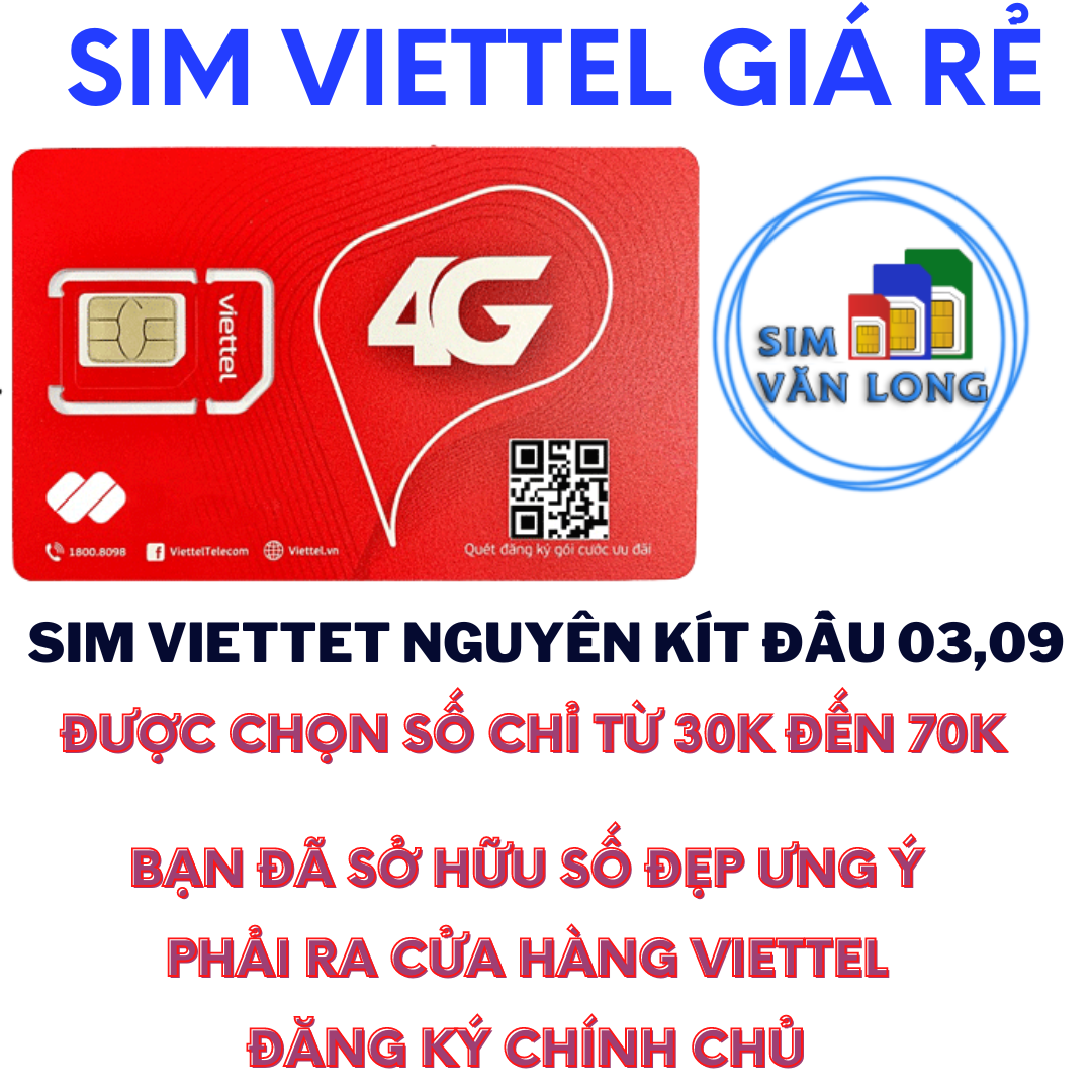 Sim Viettel 4G nguyên kít tự đăng ký thông tin có ưu đãi V90B 1Gb 1 ngày gọi nội mạng miễn phí