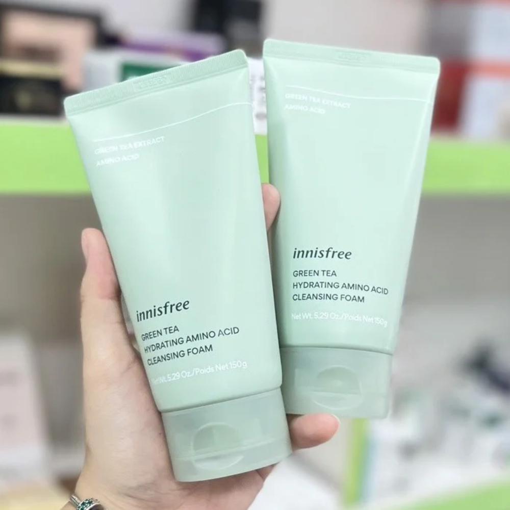 Sữa rửa mặt Innisfree trà xanh và tro núi lửa 150ml Hàn Quốc giúp làm sạch, kiểm soát nhờn hiệu quả