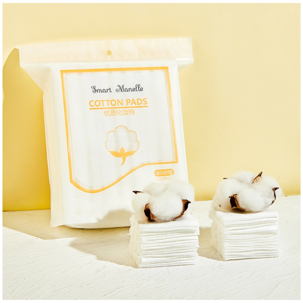 Bông tẩy trang 222 miếng 3 chất liệu 100% Cotton sợi bông tự nhiên mềm mịn thấm hút an toàn cho da