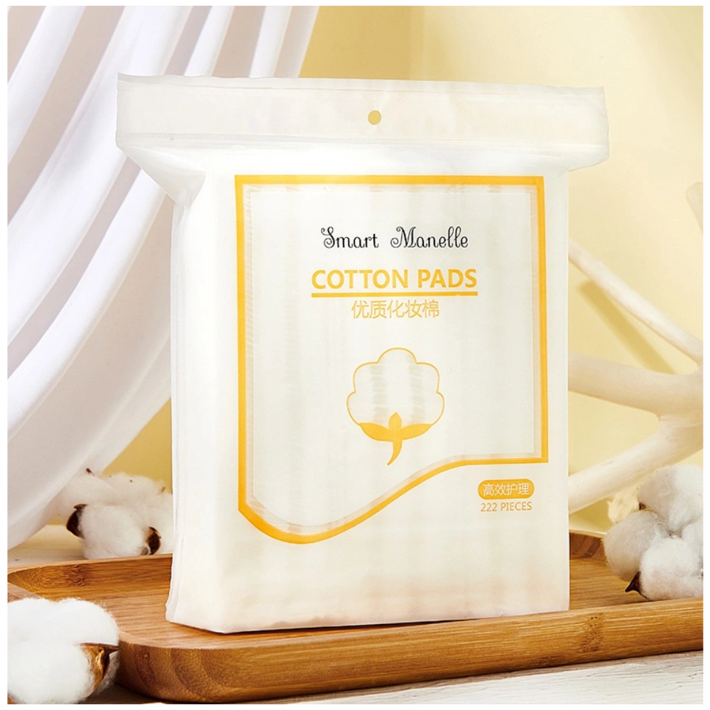 Bông tẩy trang 222 miếng 3 chất liệu 100% Cotton sợi bông tự nhiên mềm mịn thấm hút an toàn cho da