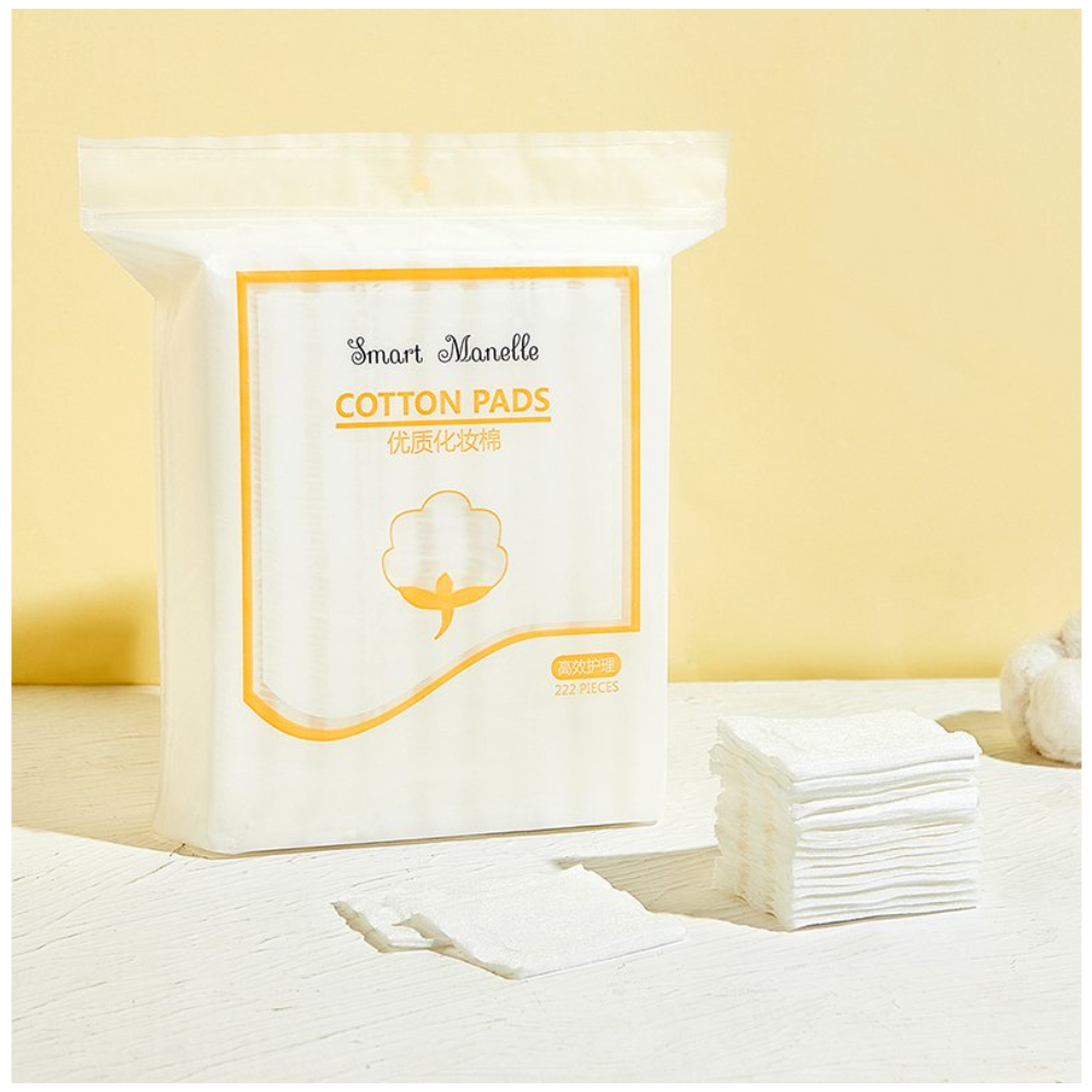 Bông tẩy trang 222 miếng 3 chất liệu 100% Cotton sợi bông tự nhiên mềm mịn thấm hút an toàn cho da