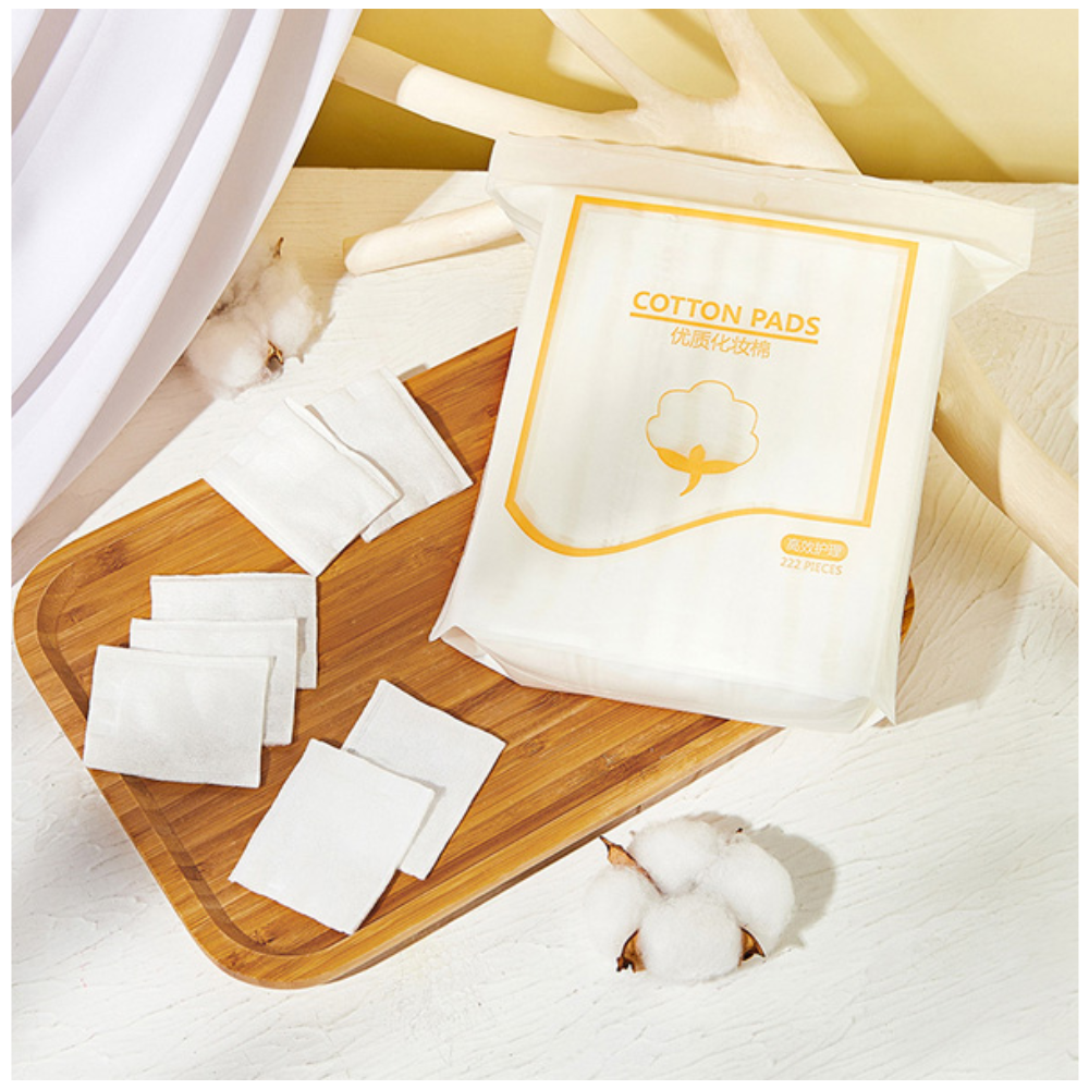Bông tẩy trang 222 miếng 3 chất liệu 100% Cotton sợi bông tự nhiên mềm mịn thấm hút an toàn cho da