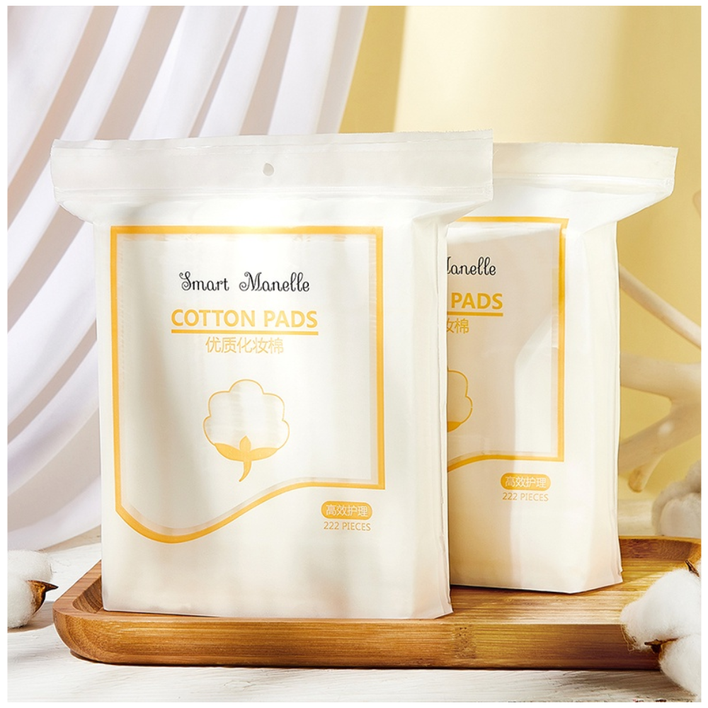 Bông tẩy trang 222 miếng 3 chất liệu 100% Cotton sợi bông tự nhiên mềm mịn thấm hút an toàn cho da
