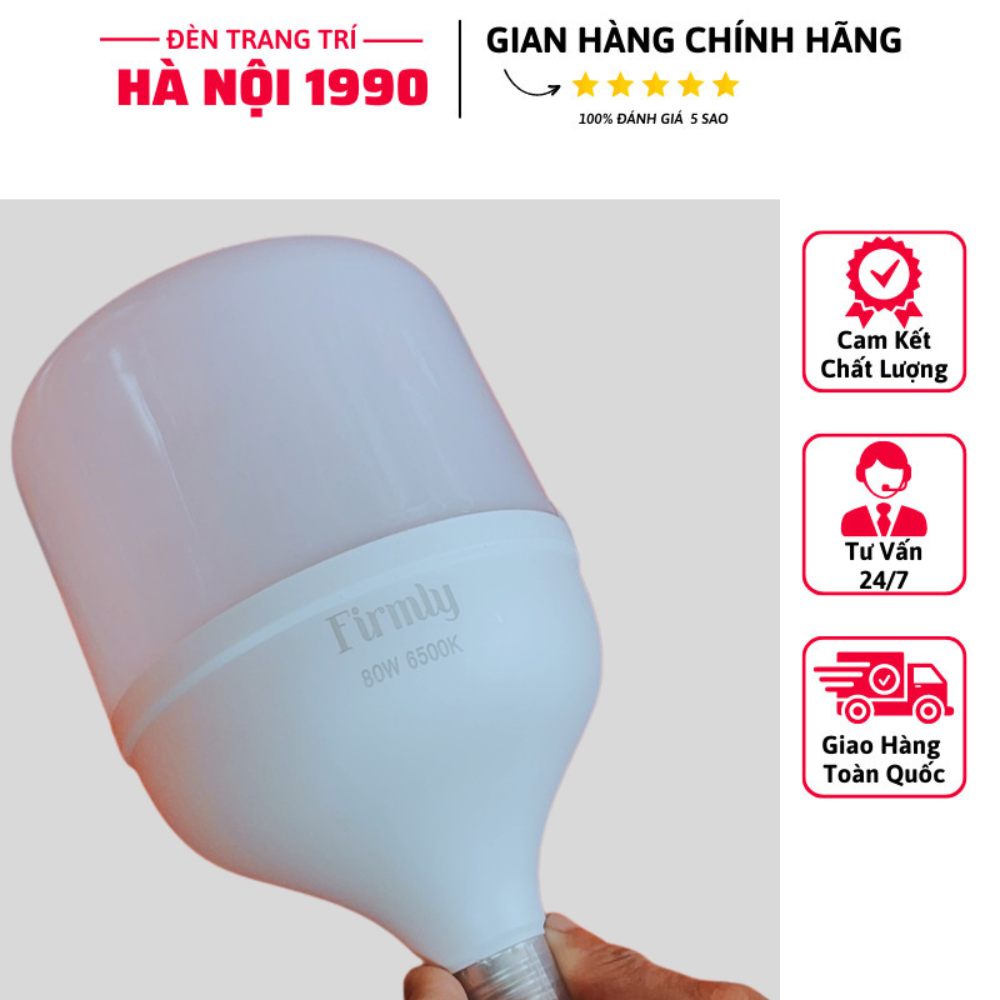 Bóng Đèn Led Trụ Siêu Sáng, Tiết Kiệm Điện, Bóng Led 80w/ 100w Ánh Sáng Trắng - Đèn Trang Trí Hà Nội 1990