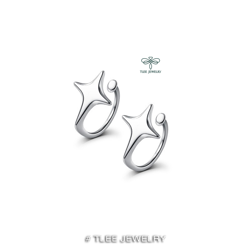 Khuyên tai bạc nữ TLEE sao kẹp basic xinh xắn TleeJewelry B0393