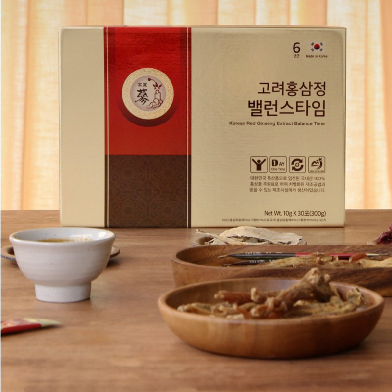 [Bill Hàn]Tinh chất hồng sâm 6 năm tuổi Korean red ginseng extract balance time set quà tặng 30 gói 10ml