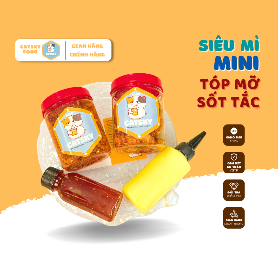 Bánh tráng phơi sương Catsky - Combo TOPMO MINI - Topmo mắm tỏi thơm giòn + Ruốc tép hành phi đậm đà TẶNG 100gr Bơ và 1