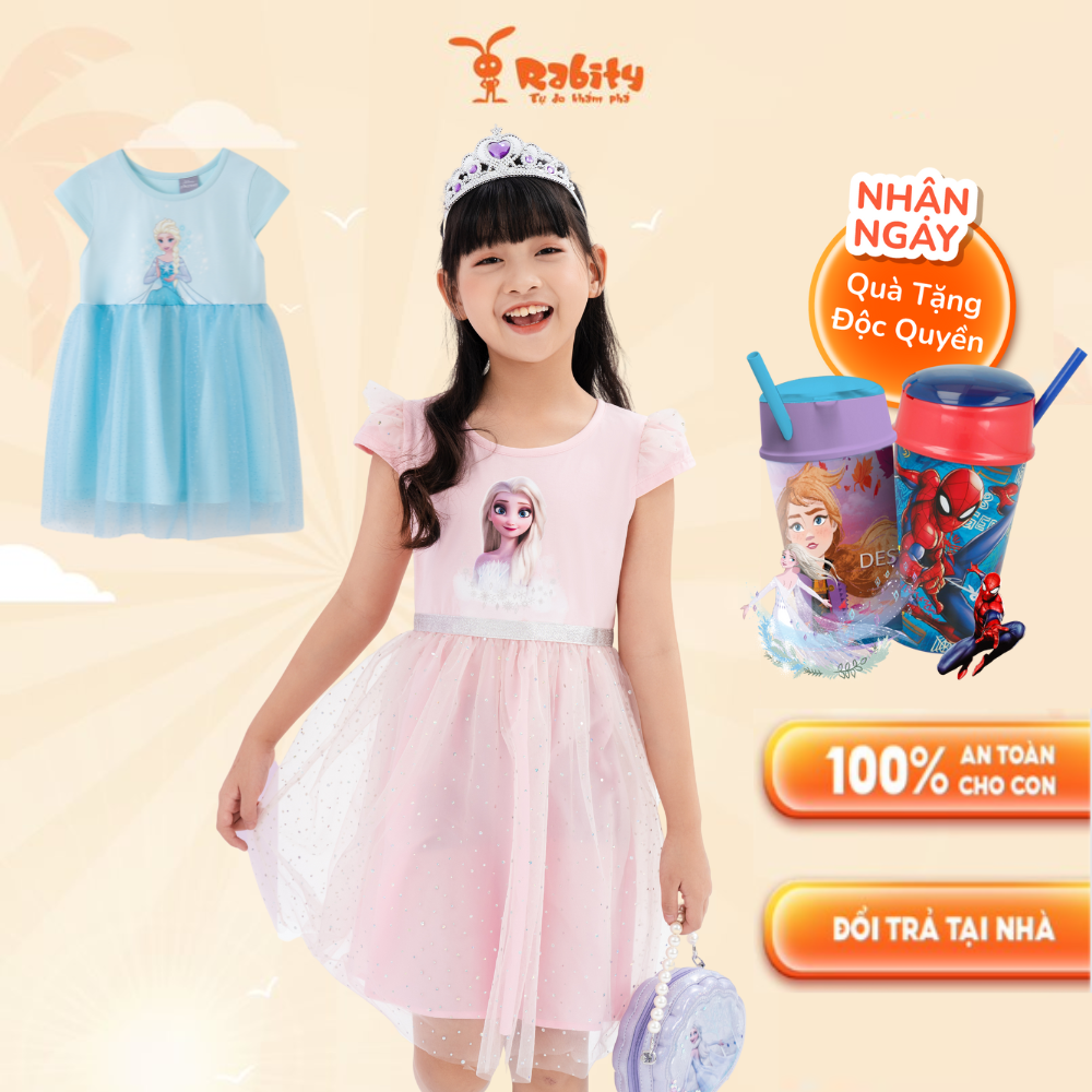 Váy công chúa elsa cho bé gái Rabity đầm elsa cao cấp đi chơi cho bé 5703