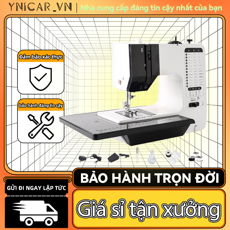 Máy May Để Bàn mini 505 638 718, máy may gia đình dễ sử dụng, vắt sổ, có thể may, có đế mở rộng
