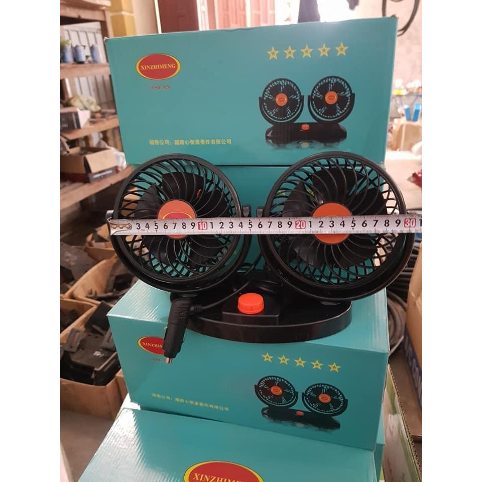 Quat mini trên xe ôtô 12v-24v,quạt 24v xe tải, xoay 360 Độ công suất lớn,bàn làm việc thông minh.