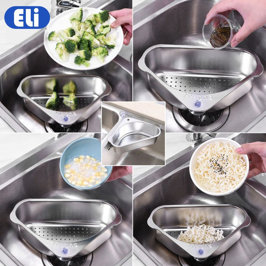Rổ lọc rác bồn rửa chén ELI ngăn tắc bồn rửa,không ghê tay, chất liệu INOX 304 siêu bền,chống hoen gỉ
