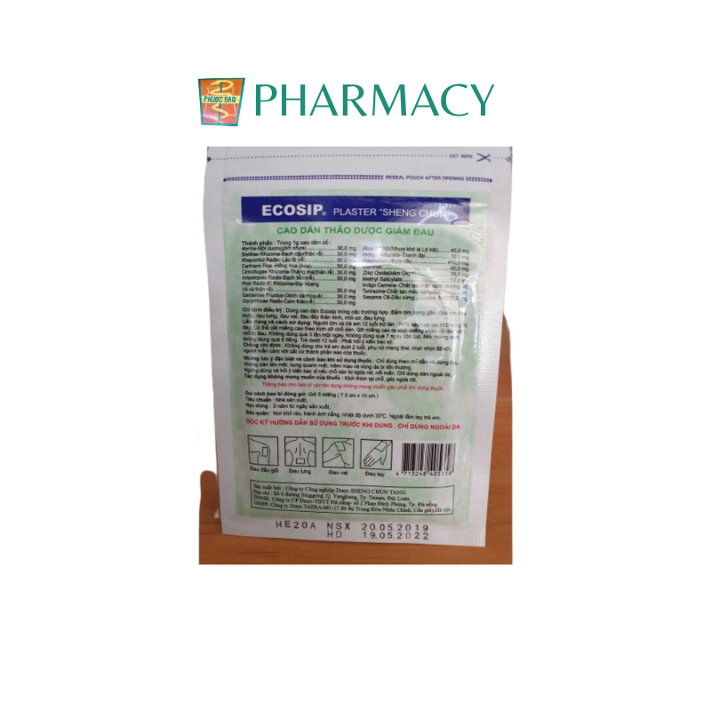 Cao Dán Thảo Dược Giảm Đau Ecosip Tatra - Gói 5 miếng