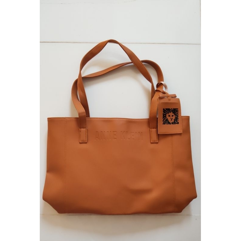 TÚI XÁCH BẰNG DA ANNE KLEIN, NỮ, NAM, MÀU NÂU, KIỂU DÁNG VINTAGE