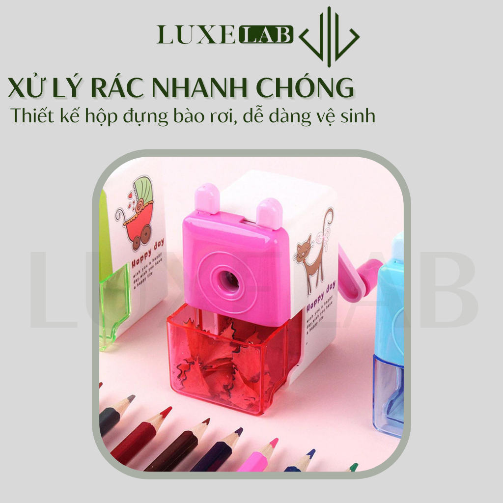 Chuốt Bút Chì Tự Động Cho Bé - Gọt Bút Chì Quay Tay Hình Thú Tiện Dụng LUXELAB 10947