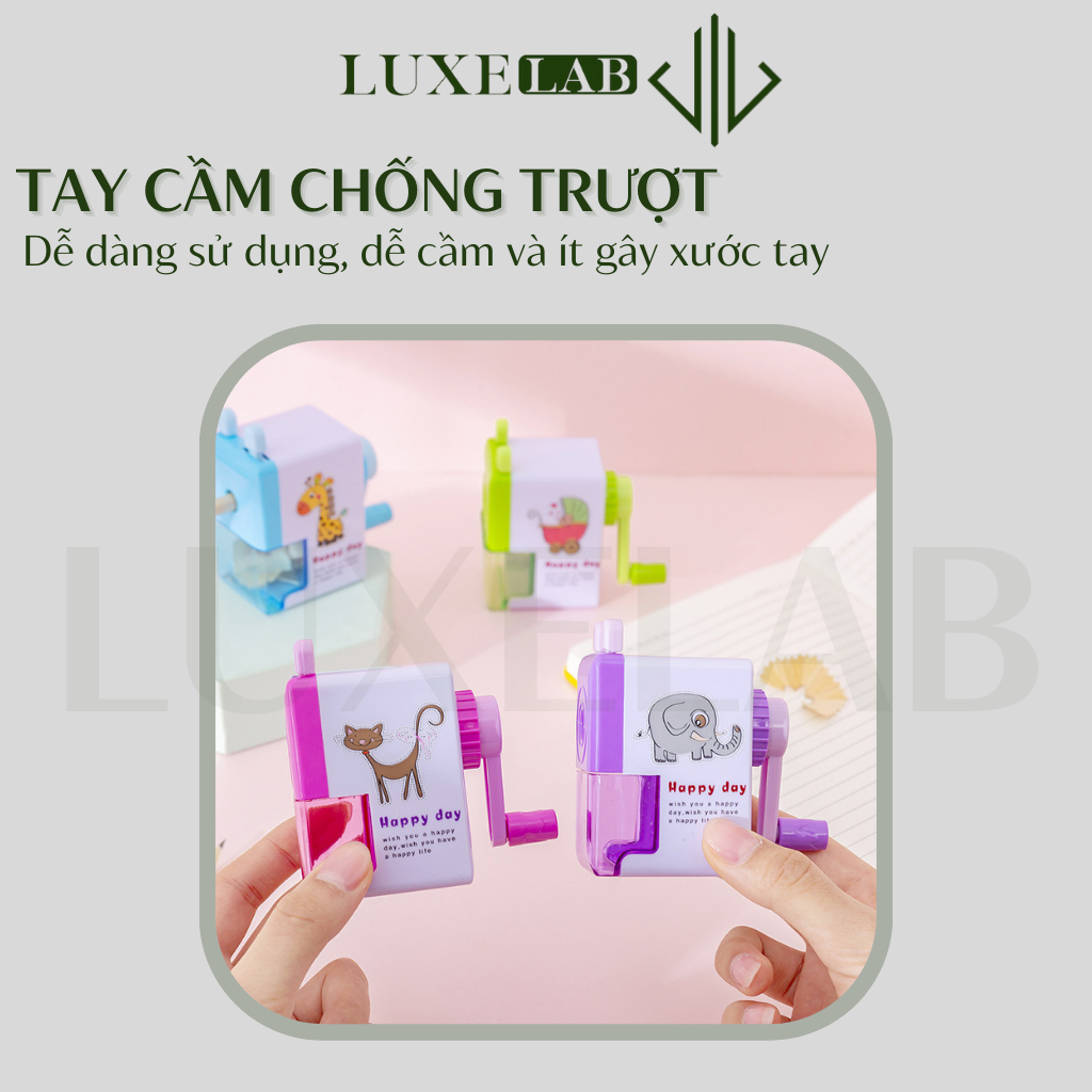 Chuốt Bút Chì Tự Động Cho Bé - Gọt Bút Chì Quay Tay Hình Thú Tiện Dụng LUXELAB 10947
