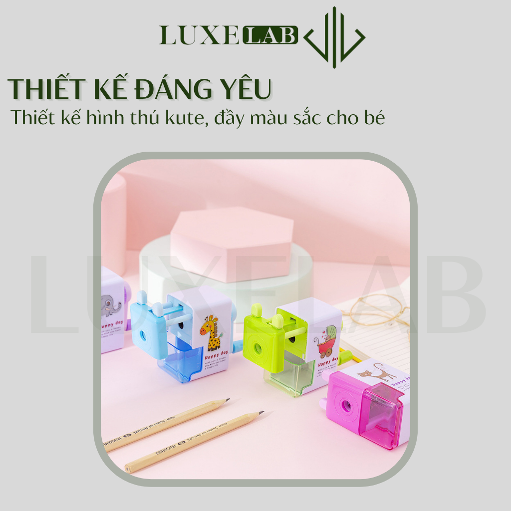 Chuốt Bút Chì Tự Động Cho Bé - Gọt Bút Chì Quay Tay Hình Thú Tiện Dụng LUXELAB 10947