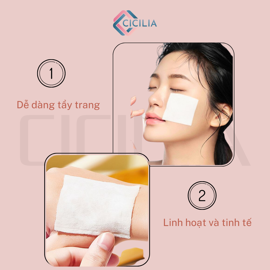 Bông Tẩy Trang Cotton 222 Miếng Siêu Thấm Hút, Mềm Mại Cho Da CICILIA 8385