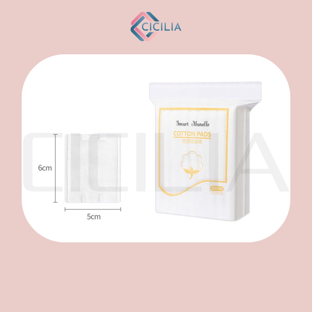 Bông Tẩy Trang Cotton 222 Miếng Siêu Thấm Hút, Mềm Mại Cho Da CICILIA 8385