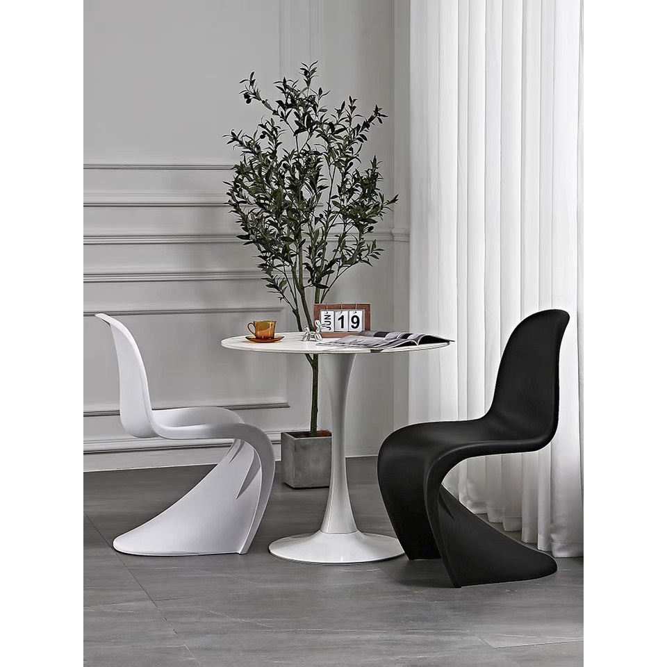Ghế Cafe Panton Nhựa PP Phong Cách Hàn Quốc Hiện Đại, Thiết Kế Độc Lạ, Có Thể Xếp Chồng