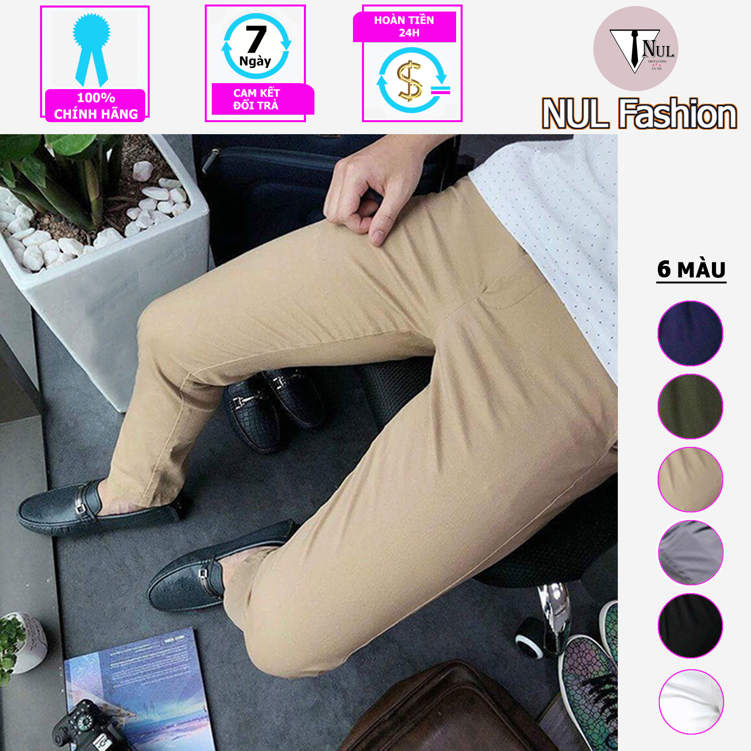 Quần kaki, quần kaki nam đẹp, chất vải kaki mềm mịn, co giãn mặc thoải mái, phom quần trẻ trung mặc là đẹp