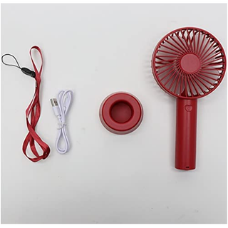 Quạt mini tích điện, quạt cầm tay 3 tốc độ 2way handy nhật bản màu đỏ , trắng
