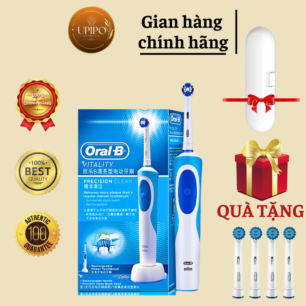 Bàn Chải Đánh Răng Điện Oral-B Hàng Chính Hãng Chăm Sóc Răng Miệng Nhạy Cảm, Bàn Chải Điện Oral B Vitality D12, D100