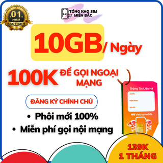 Phôi Sim 4G Vietnamobile Được chọn số đầu 09 Miễn phí gọi nội mạng, Tặng 100 phút gọi ngoại mạng