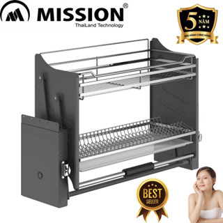 Kệ chén bát nâng hạ inox 304  THẾ HỆ MỚI  kệ đựng đồ nhà bếp thông minh trợ lực với hộp số chống kẹt nhập khẩu MISSION