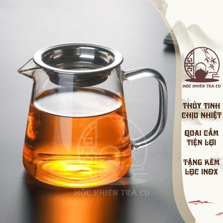  Bình trà thủy tinh kèm lọc inox 304 tống chuyên trà thủy tinh borosilicate chịu nhiệt cao dùng được trên bếp 