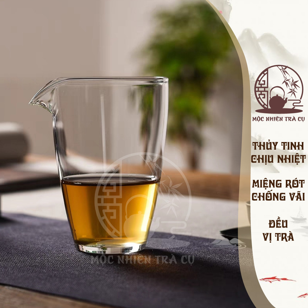 Chung trà thủy tinh, tống chuyên trà thủy tinh borosilicate chịu nhiệt cao, tiện lợi
