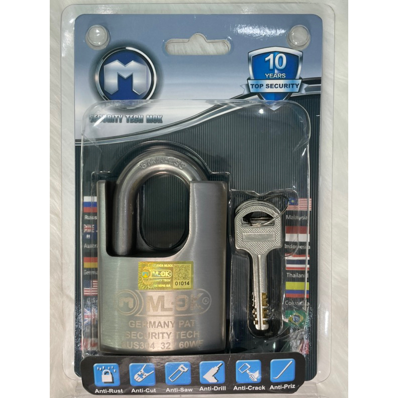 Ổ KHOÁ CHỐNG CẮT MLOCK 32/60WF INOX 304 CHÍNH HÃNG NHẬP KHẨU ĐỨC