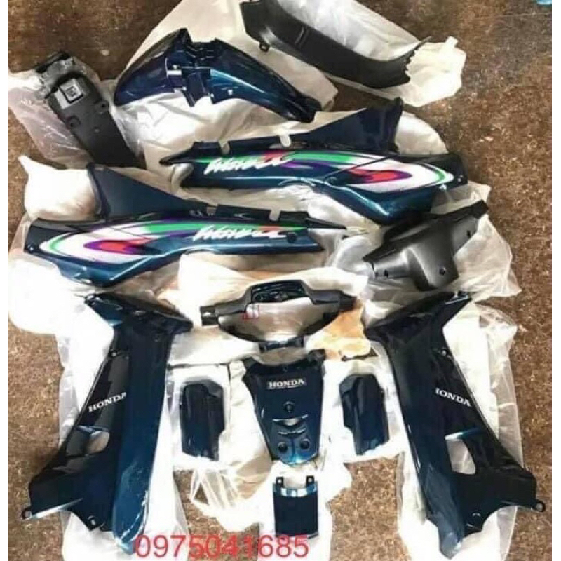 Bộ nhựa wave apha 100 honda zin liền tem 16chi tiết đủ màu