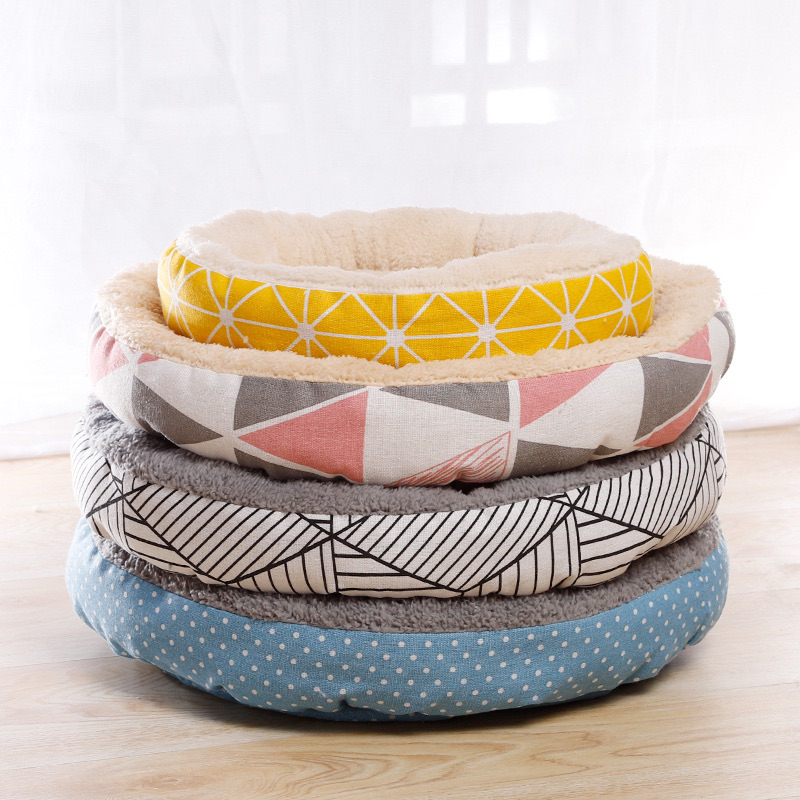 Ổ nệm cho chó tròn 2 lớp 45cm đệm cho cún
