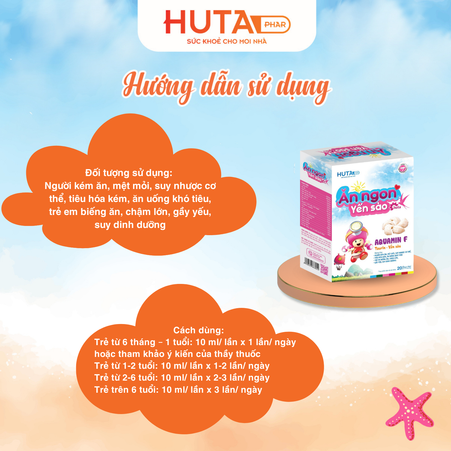 Ăn ngon yến sào Huta  giúp bé ăn ngon miệng, tiêu hoá tốt bồi bổ cơ thể