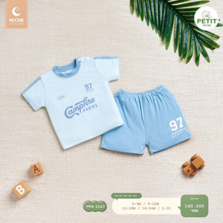 MOON -Bộ cộc Moon chất petit mềm mát cho bé
