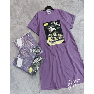 Váy suông in mickey tím