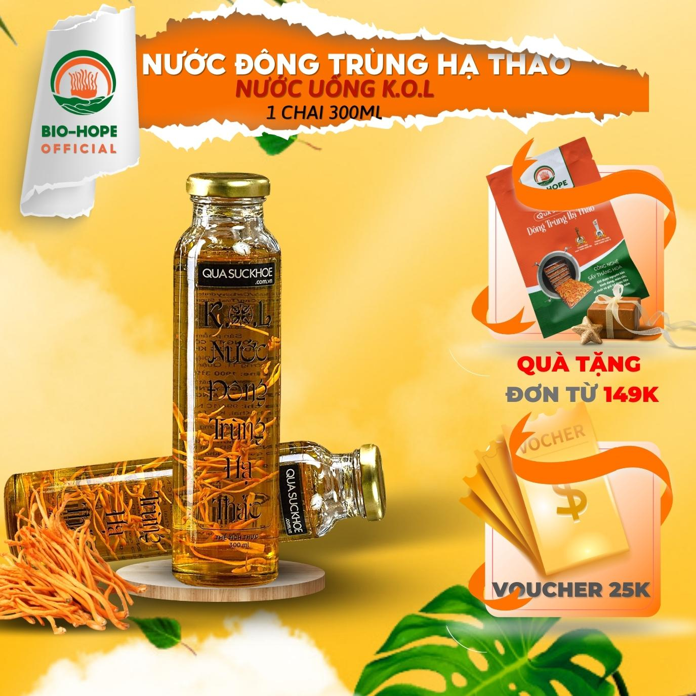 Nước Đông Trùng Hạ Thảo Nguyên Chất K.O.L BIO HOPE Làm Chậm Quá Trình Lão Hóa, Điều Hòa Kinh Nguyệt- 300ml