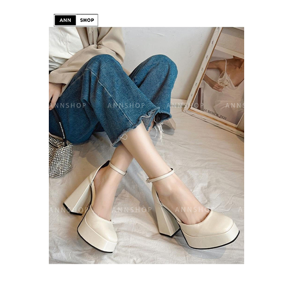 GIÀY CAO GÓT BARBIE ĐẾ ĐÚP BẢN CAO CẤP - GIÀY CAO GÓT NỮ GÓT VUÔNG 9, 12CM HOT TREND 2023