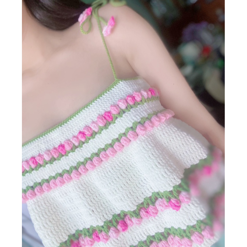 Áo 2 dây hoa tulip