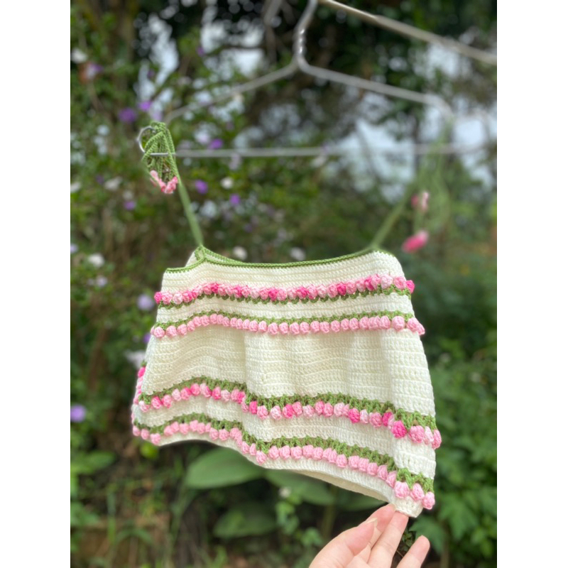 Áo 2 dây hoa tulip